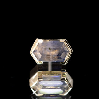 Geometric Cut Madagascar Sapphire Yellow Gold Threadless End 6.6mm x 4mm