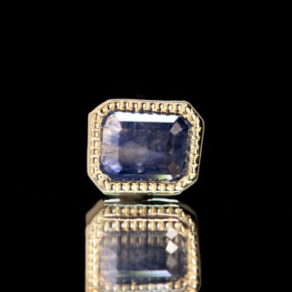 Geometric Cut Madagascar Sapphire Yellow Gold Threaded End 4.8mm x 5.7mm