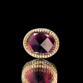 Rose Cut Winza Sapphire Yellow Gold Threaded End 6.2mm x 5.2mm
