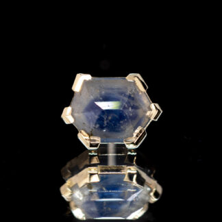 Geometric Cut Madagascar Sapphire Yellow Gold Threadless End 6.8mm x 5.2mm