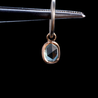 Rose Cut Sapphire 14kt Rose Gold Charm 6mm x 5mm