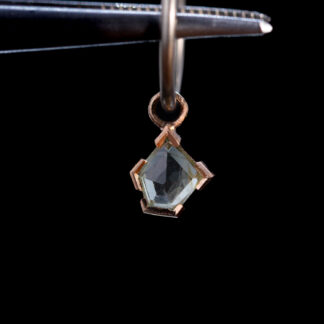 Geometric Cut Umba Sapphire 14kt Rose Gold Charm 6.4mm x 5.8mm