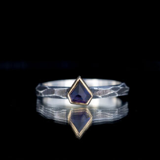 Sapphire Black and Gold Stacker Ring