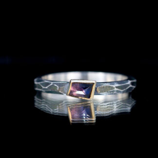 Sapphire Black and Gold Stacker Ring