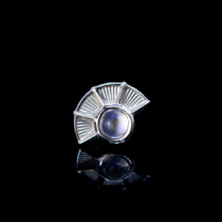 Guide Rainbow Moonstone Cabochon White Gold Threadless end