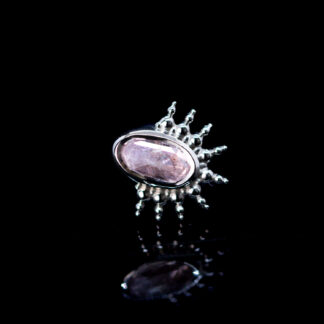 Sapphire Bead Fan 14 gauge threaded end