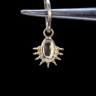 Beaded Fan Citrine Bezel Charm