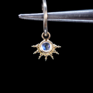 Beaded Fan Moonstone Bezel Charm