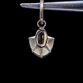 Guide Citrine Cabochon Charm White Gold