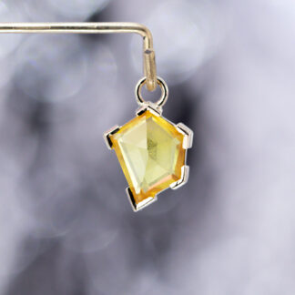 Geometric Cut Songea Sapphire 14kt Yellow Gold Charm 8.4mm x 6.8mm