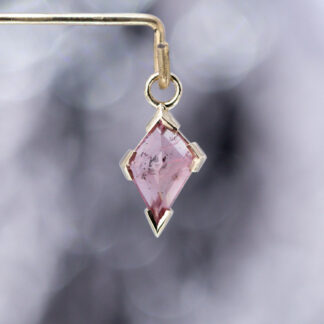 Geometric Cut Umba Sapphire 14kt Yellow Gold Charm 9.2mm x 6mm