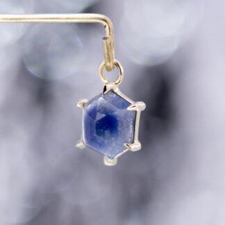 Geometric Cut Madagascar Sapphire 14kt Yellow Gold Charm 7.7mm x 5.4mm