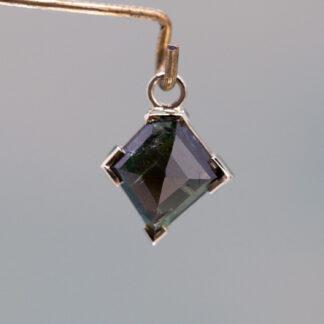 Geometric Cut Madagascar Sapphire 14kt Yellow Gold Charm 9.2mm x 8.8mm