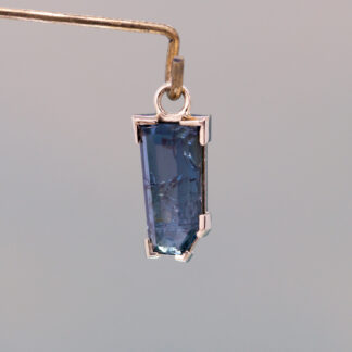 Geometric Cut Madagascar Sapphire 14kt Yellow Gold Charm 10.4mm x 4.6mm