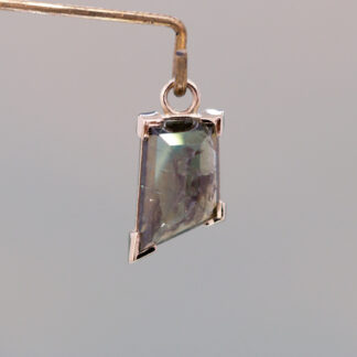 Geometric Cut Madagascar Sapphire 14kt Yellow Gold Charm 10.2mm x 5.5mm