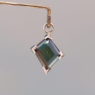 Geometric Cut Madagascar Sapphire 14kt Yellow Gold Charm 10mm x 8.4mm