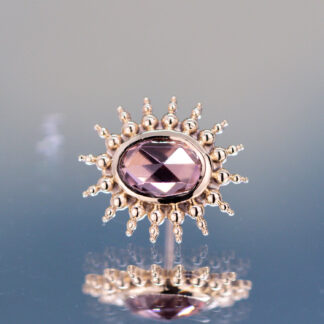 Pink Sapphire Sunshine Threadless End