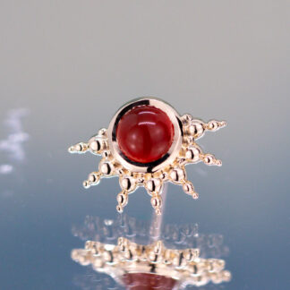 Yellow Gold Carnelian Bead Fan Threadless End