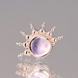Yellow Gold Moonstone Bead Fan Threadless End