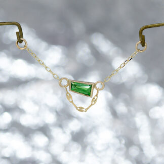 Geometric Cut Tsavorite Garnet 14kt Yellow Gold Two-Point Charm 39mm