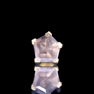 Lavender Geometric Spinel Threadless End Yellow Gold 14kt 5.5mm x 5.4mm
