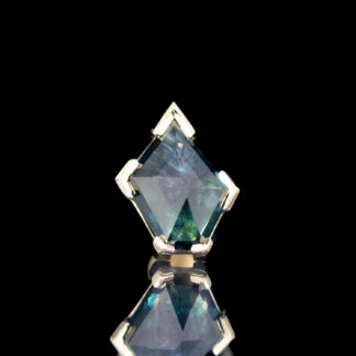 Geometric Cut Madagascar Sapphire Yellow Gold Threadless End 7.9mm x 6.4mm