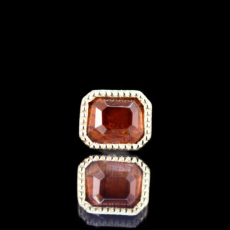 Geometric Cut Umba Sapphire Yellow Gold Threadless End 5.2mm x 4.5mm