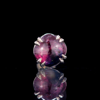 Cabochon Winza Ruby White Gold Threadless End 5.3mm x 5.1mm