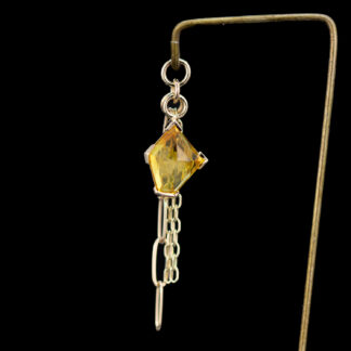 Geometric Cut Kenya Origin Sapphire 14kt Yellow Gold Chain Charm 8.3mm x 6.9mm