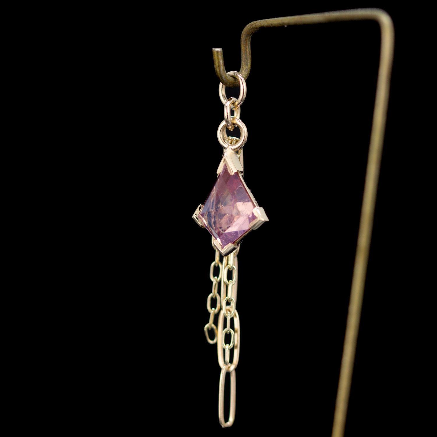 Geometric Winza Sapphire 14kt Yellow Gold Chain Charm 8.7mm x 6.7mm - Image 2