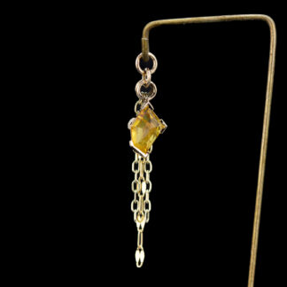 Geometric Cut Kenya Origin Sapphire 14kt Yellow Gold Chain Charm 7.7mm x 5.2mm