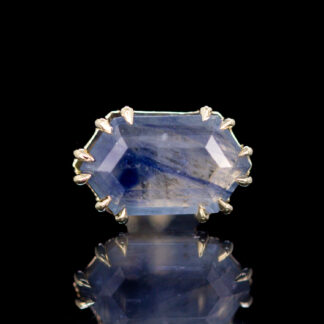 Geometric Cut Madagascar Sapphire Yellow Gold Threadless End 7.3mm x 5.2mm