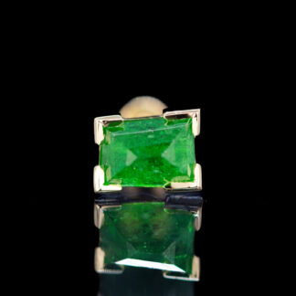 Geometric Cut Tsavorite Threadless End Yellow Gold 5.5mm x 4.3mm