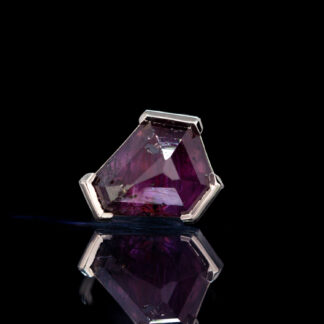 Rose Cut Winza Sapphire White Gold Threaded End 7.5mm x 6.7mm