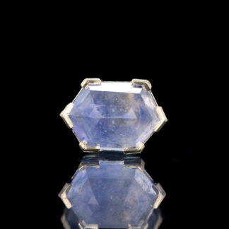 Geometric Cut Madagascar Sapphire Yellow Gold Threaded End 8.2mm x 5.8mm