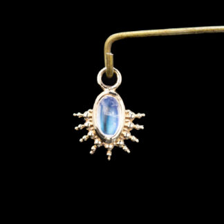 Beaded Fan Moonstone Bezel Charm