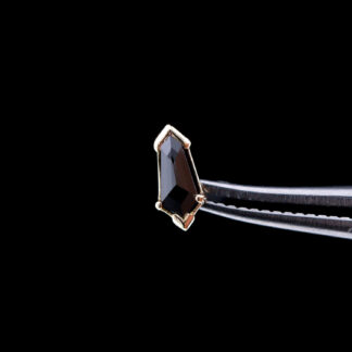 Shield Cut Black Diamond Yellow Threadless End