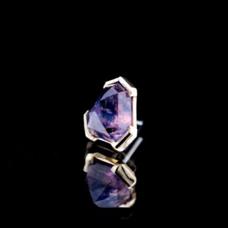 Geometric Cut Winza Sapphire Yellow Gold Threadless End 7mm x 6.4mm