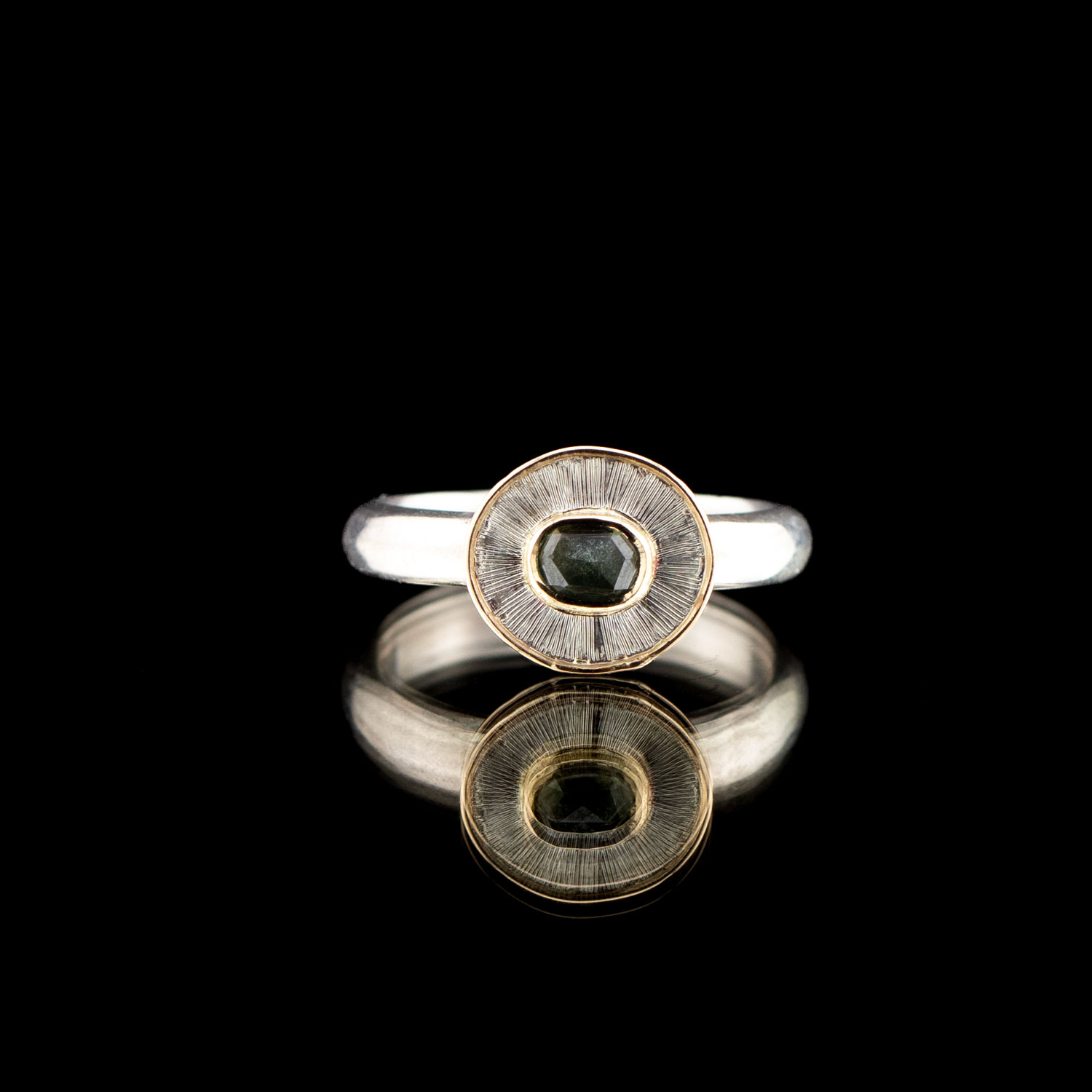 Sterling Silver Madagascar Cuts Ring SZ 8