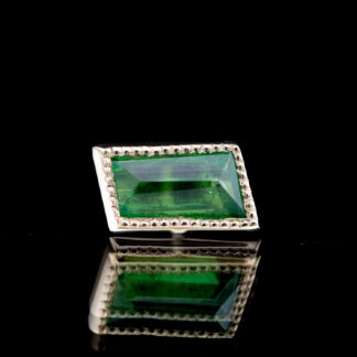 Geometric Cut Tsavorite Threadless End Yellow Gold 7.1mm x 3.8mm