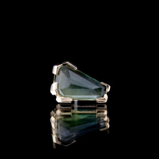 Geometric Cut Madagascar Sapphire Yellow Gold Threadless End 8.5mm x 5.3mm