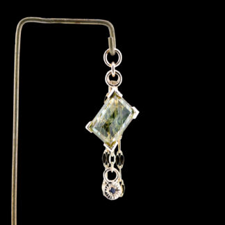 Geometric Cut Kenya Origin Sapphire 14kt Yellow Gold Chain Charm 10.2mm x 7.3mm