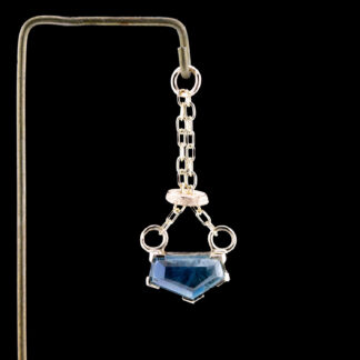 Geometric Cut Madagascar Sapphire 14kt Yellow Gold Chain Charm 7.7mm x 4.6mm