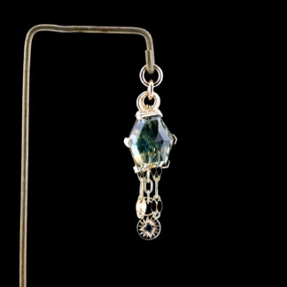 Geometric Cut Kenya Origin Sapphire 14kt Yellow Gold Chain Charm 7.8mm x 6.4mm