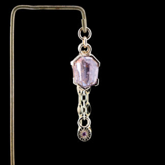 Geometric Winza Sapphire 14kt Yellow Gold Chain Charm 7.4mm x 6.2mm