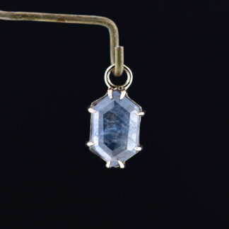 Geometric Cut Madagascar Sapphire 14kt Yellow Gold Charm 8mm x 6.1mm