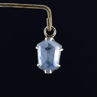 Geometric Cut Madagascar Sapphire 14kt Yellow Gold Charm 7.4mm x 5.4mm
