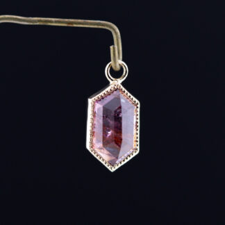 Geometric Cut Winza Sapphire 14kt Yellow Gold Charm 10.3mm x 6.2mm