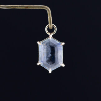 Geometric Cut Madagascar Sapphire 14kt Yellow Gold Charm 9.3mm x 6.6mm