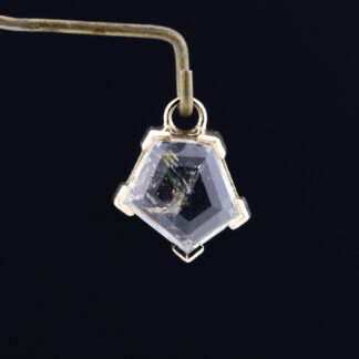 Tablet Cut Petro Quartz 14kt Yellow Gold Charm 8mm x 7.6mm